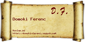 Domoki Ferenc névjegykártya