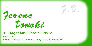 ferenc domoki business card